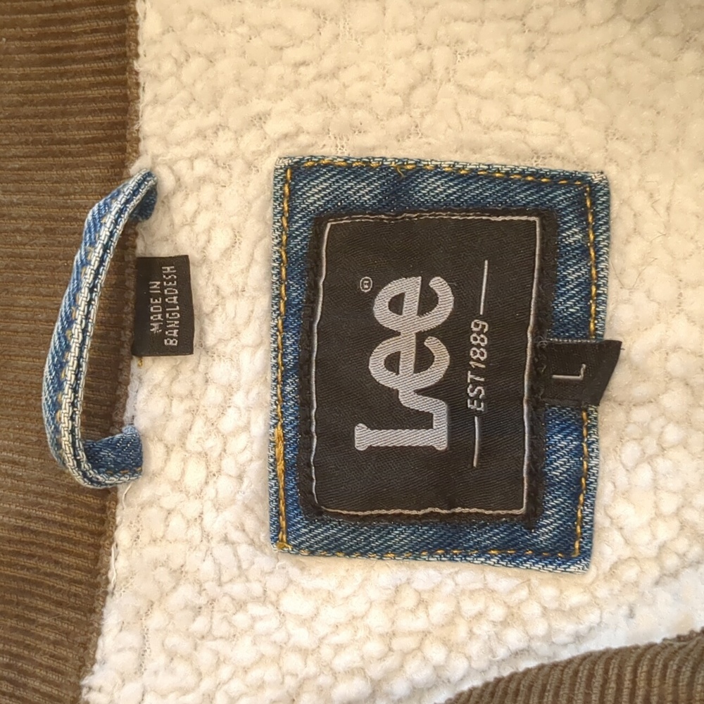 Vintage Lee Sherpa Lined Denim Trucker Jean Jacket - Picture 2 of 8